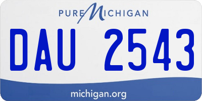 MI license plate DAU2543