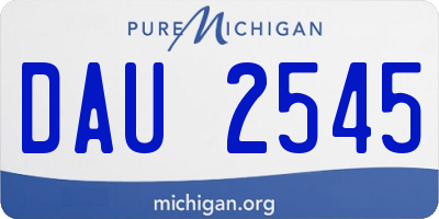 MI license plate DAU2545