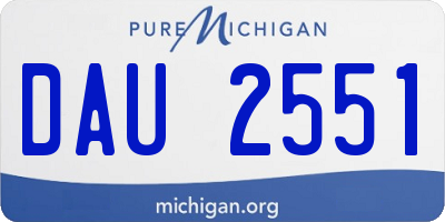 MI license plate DAU2551