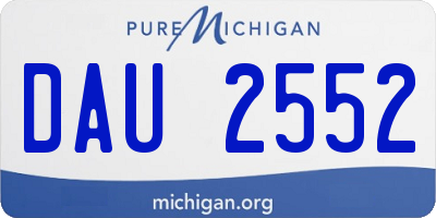 MI license plate DAU2552