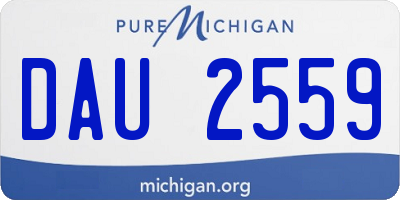 MI license plate DAU2559