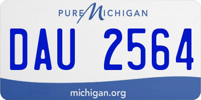 MI license plate DAU2564