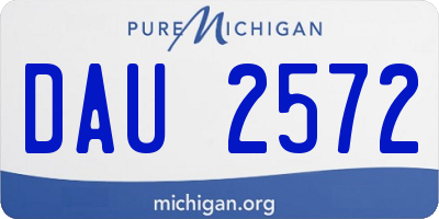 MI license plate DAU2572