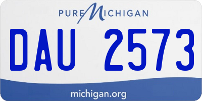 MI license plate DAU2573