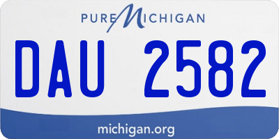 MI license plate DAU2582