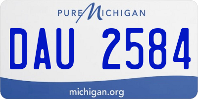 MI license plate DAU2584