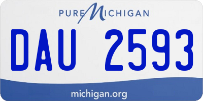 MI license plate DAU2593