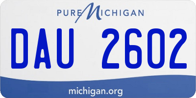 MI license plate DAU2602