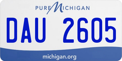 MI license plate DAU2605