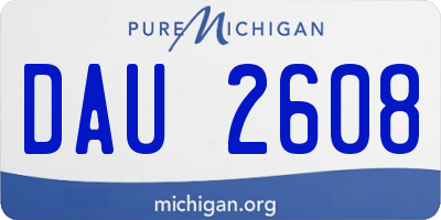MI license plate DAU2608