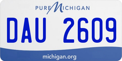 MI license plate DAU2609