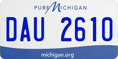 MI license plate DAU2610