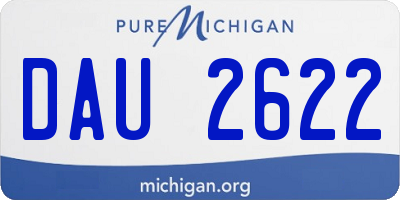 MI license plate DAU2622