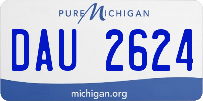 MI license plate DAU2624