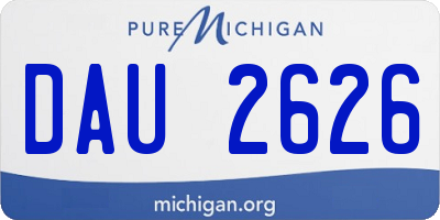 MI license plate DAU2626