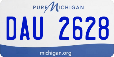 MI license plate DAU2628