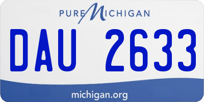 MI license plate DAU2633