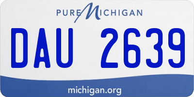 MI license plate DAU2639