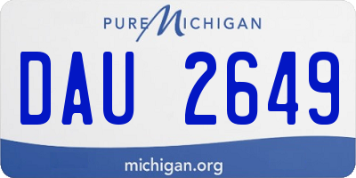 MI license plate DAU2649
