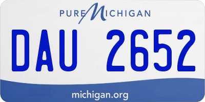 MI license plate DAU2652