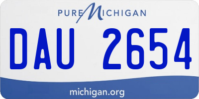 MI license plate DAU2654