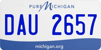 MI license plate DAU2657
