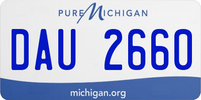 MI license plate DAU2660