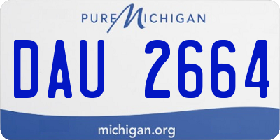 MI license plate DAU2664
