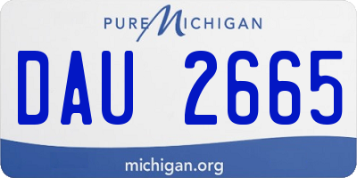 MI license plate DAU2665