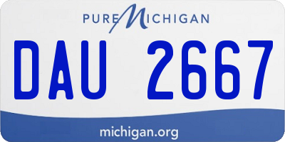 MI license plate DAU2667