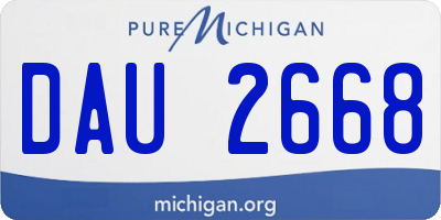 MI license plate DAU2668