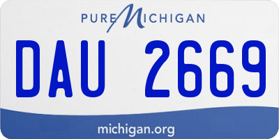 MI license plate DAU2669