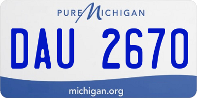 MI license plate DAU2670