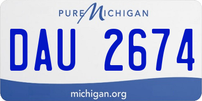 MI license plate DAU2674