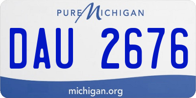 MI license plate DAU2676