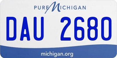 MI license plate DAU2680