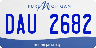 MI license plate DAU2682