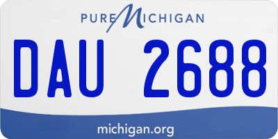 MI license plate DAU2688