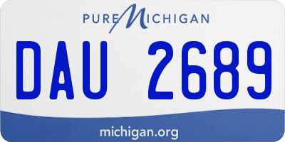MI license plate DAU2689