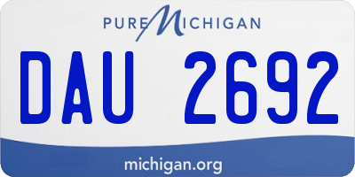 MI license plate DAU2692