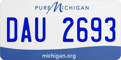 MI license plate DAU2693