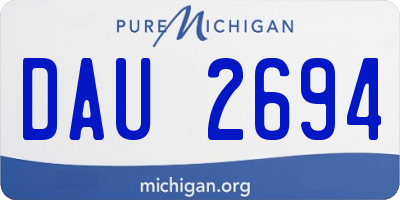 MI license plate DAU2694