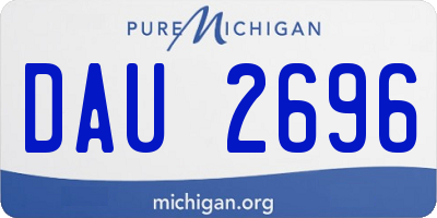 MI license plate DAU2696
