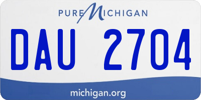 MI license plate DAU2704