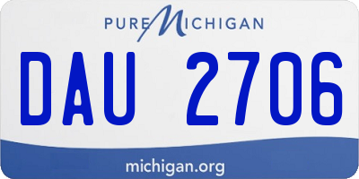 MI license plate DAU2706