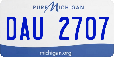 MI license plate DAU2707