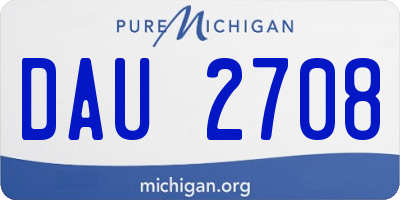 MI license plate DAU2708