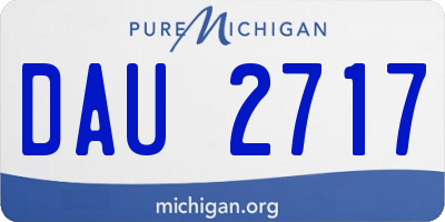 MI license plate DAU2717
