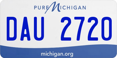 MI license plate DAU2720