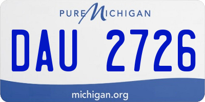 MI license plate DAU2726